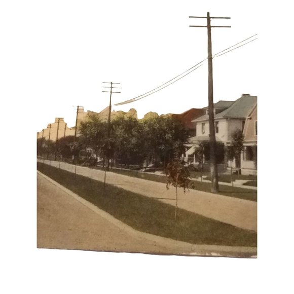RPPC Indiana Location Vintage Ohio Street Boulevard Terre Haute 1c Stamp 1914 - Picture 4 of 8